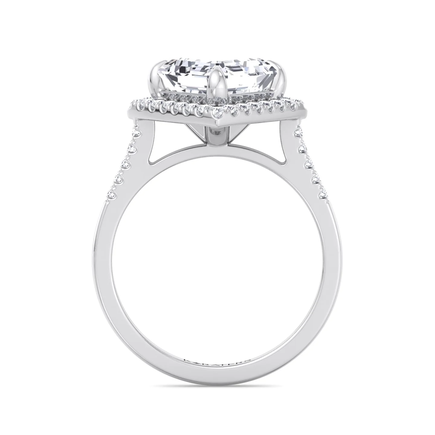 Asscher Cut Lab Grown Diamond Engagement Ring With A Halo - Image 4