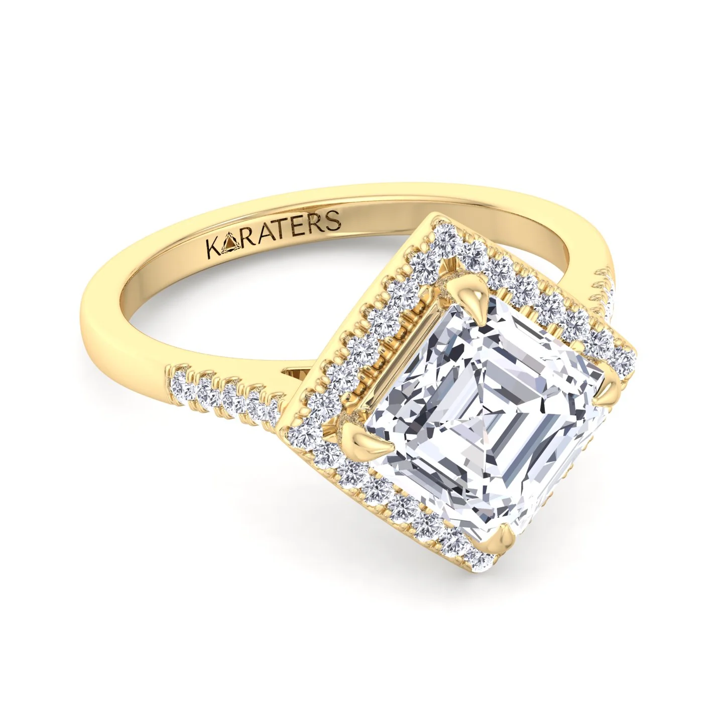 Asscher Cut Lab Grown Diamond Engagement Ring With A Halo - Image 6