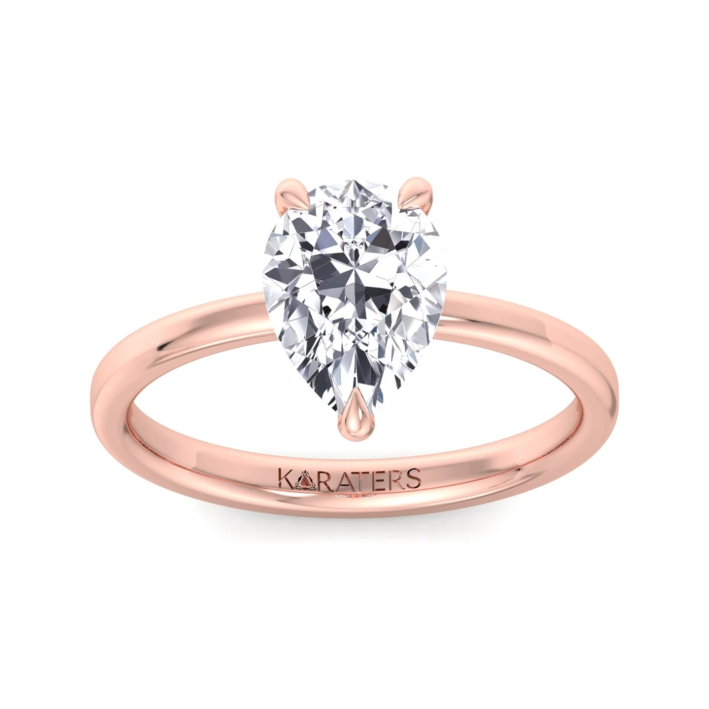 Pear Shape Lab Grown Diamond Engagement Ring with Sidestones - Image 10