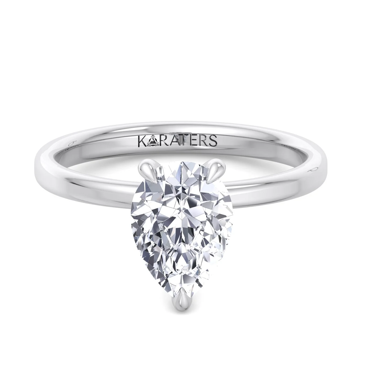 Pear Shape Lab Grown Diamond Engagement Ring with Sidestones - Image 3
