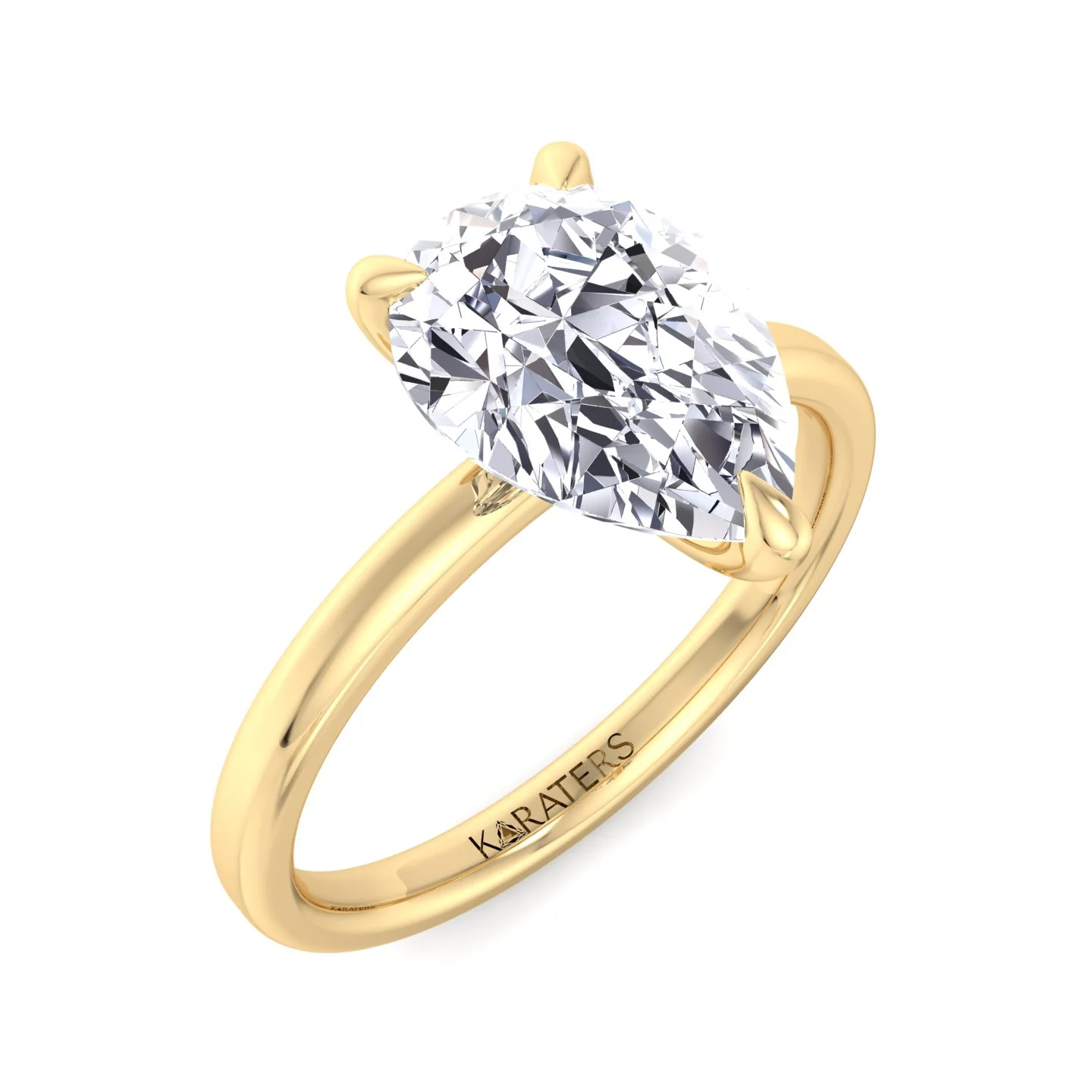 Pear Shape Lab Grown Diamond Engagement Ring with Sidestones - Image 8