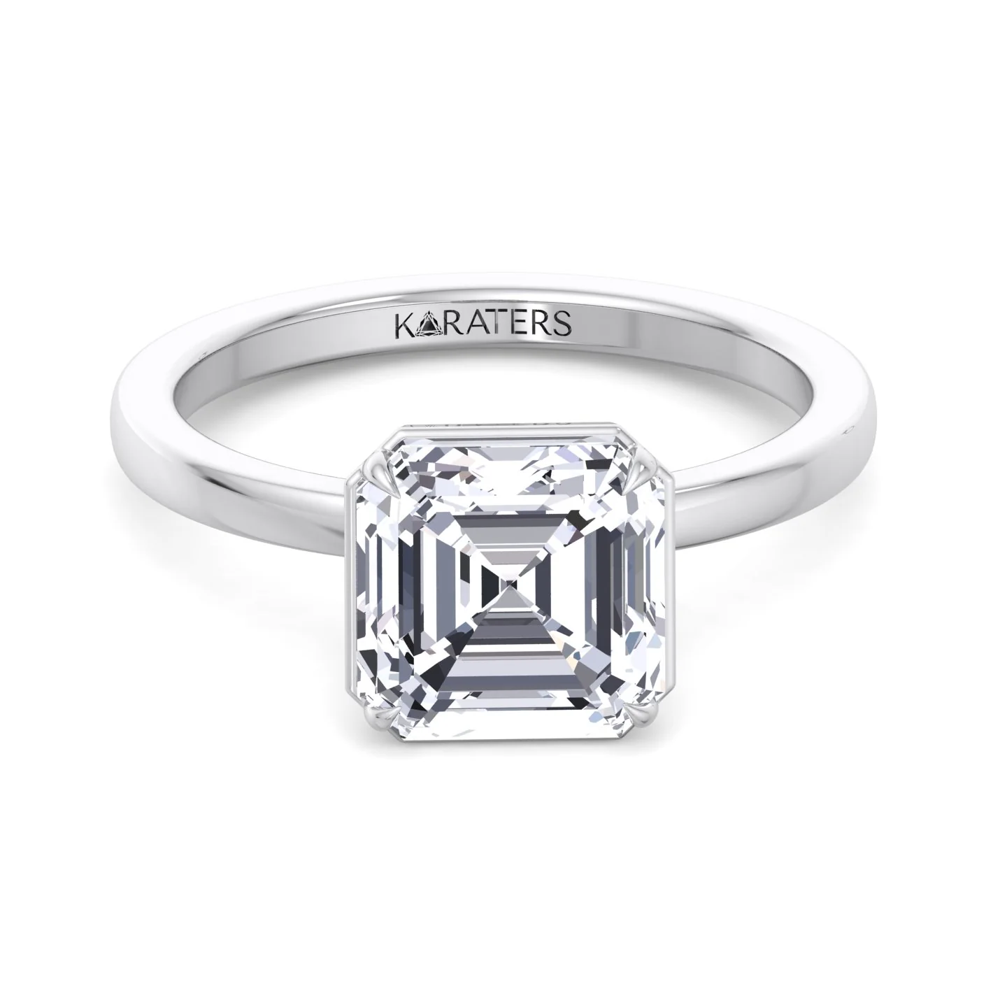 Asscher Cut Lab Grown Diamond Solitaire Engagement Ring - Image 3