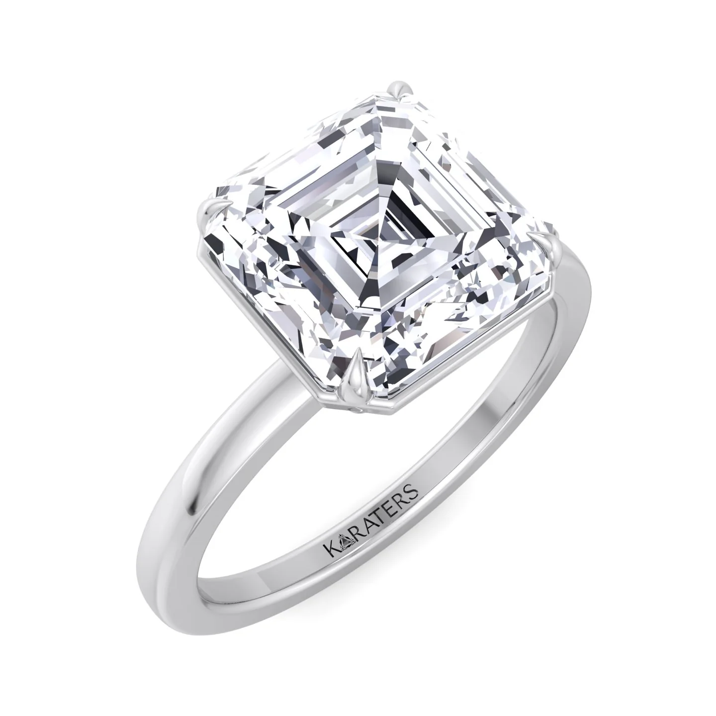 Asscher Cut Lab Grown Diamond Solitaire Engagement Ring - Image 5