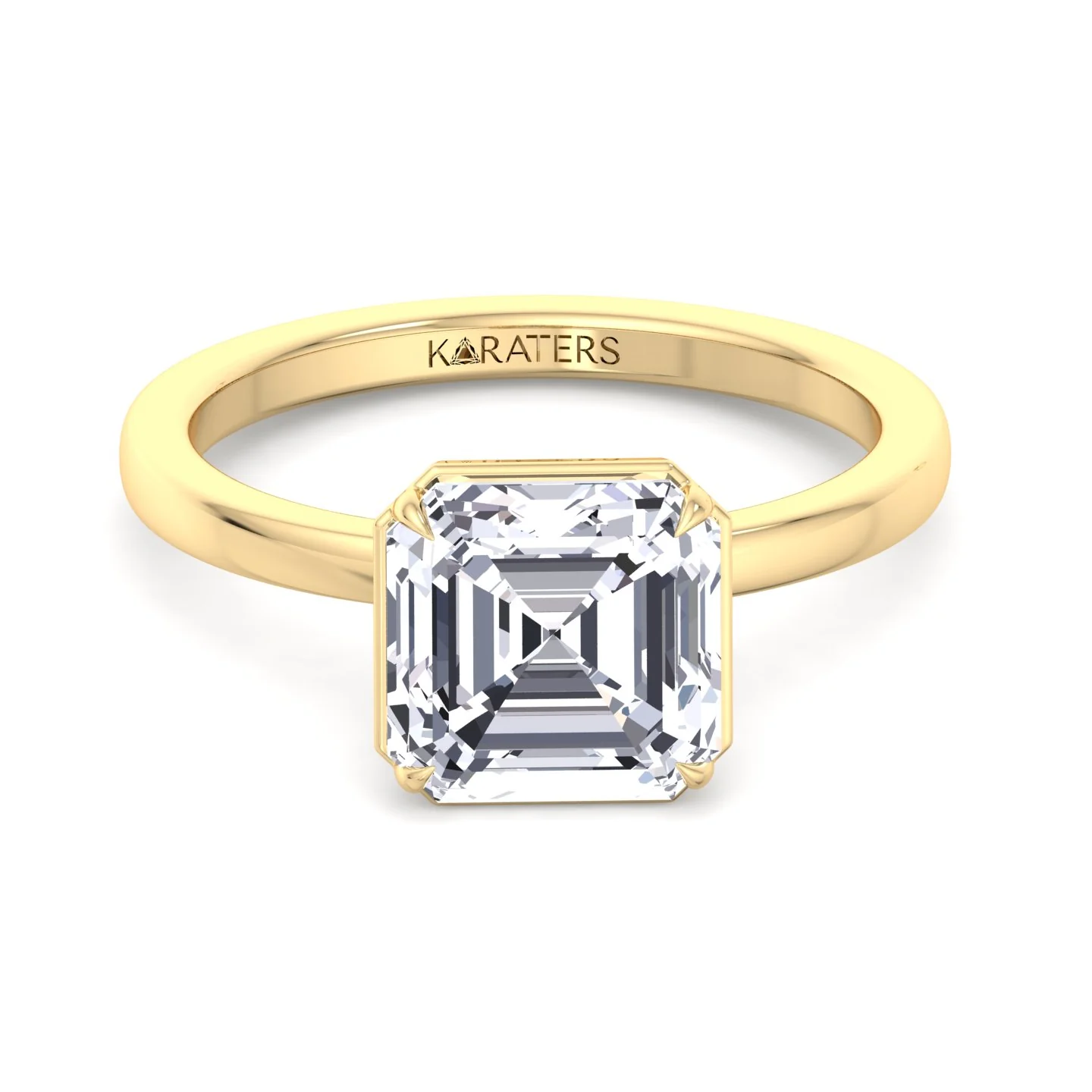 Asscher Cut Lab Grown Diamond Solitaire Engagement Ring - Image 7