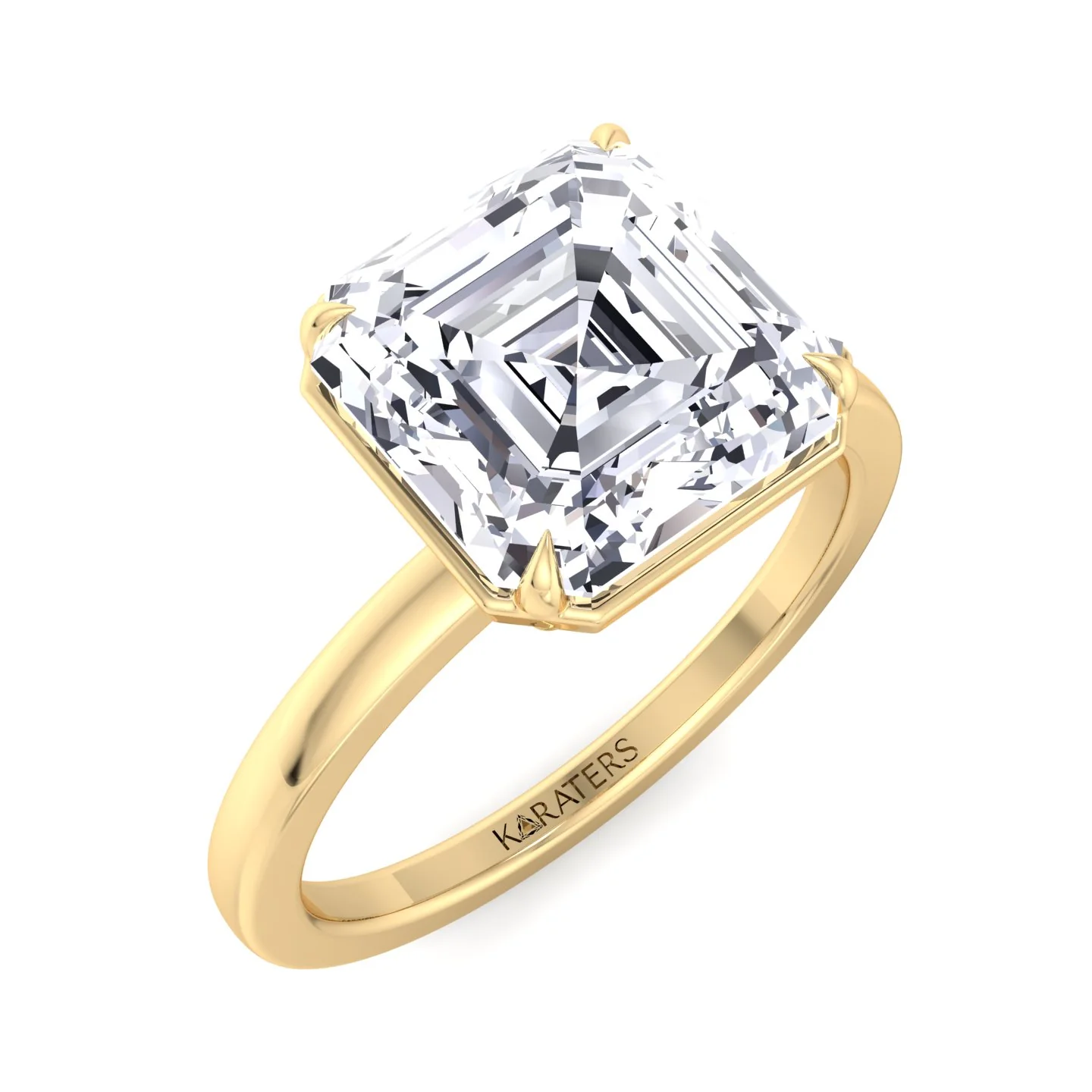 Asscher Cut Lab Grown Diamond Solitaire Engagement Ring - Image 9