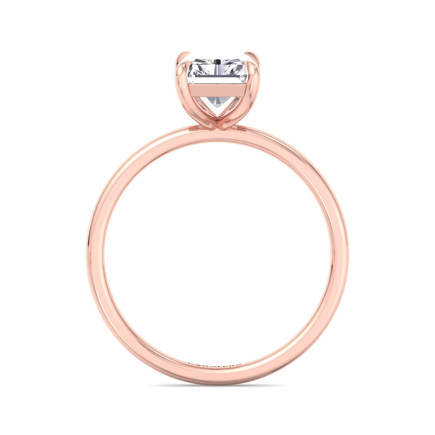 Radiant Cut Solitaire Lab Grown Diamond Claw Prong Engagement Ring - Image 14