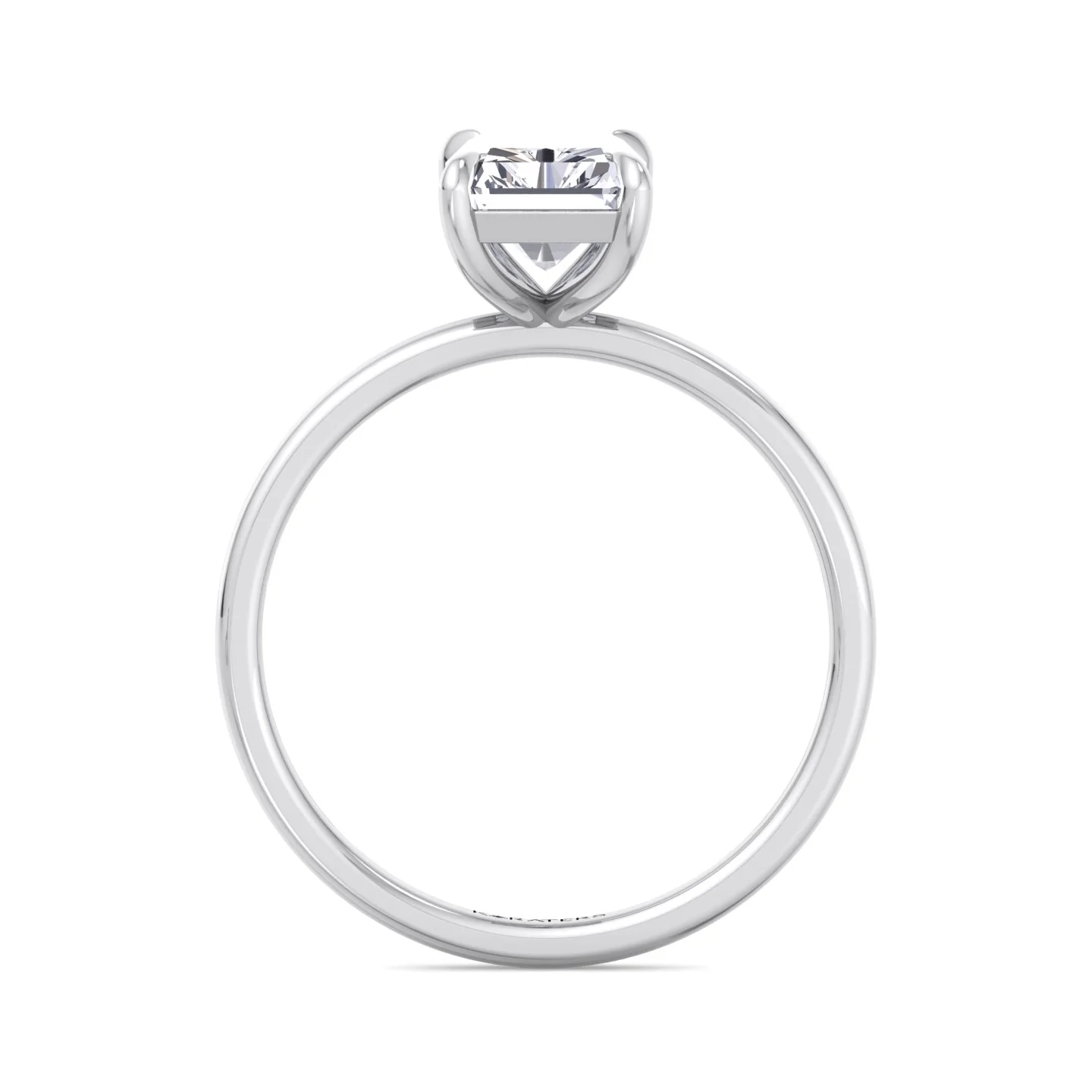 Radiant Cut Solitaire Lab Grown Diamond Claw Prong Engagement Ring - Image 6