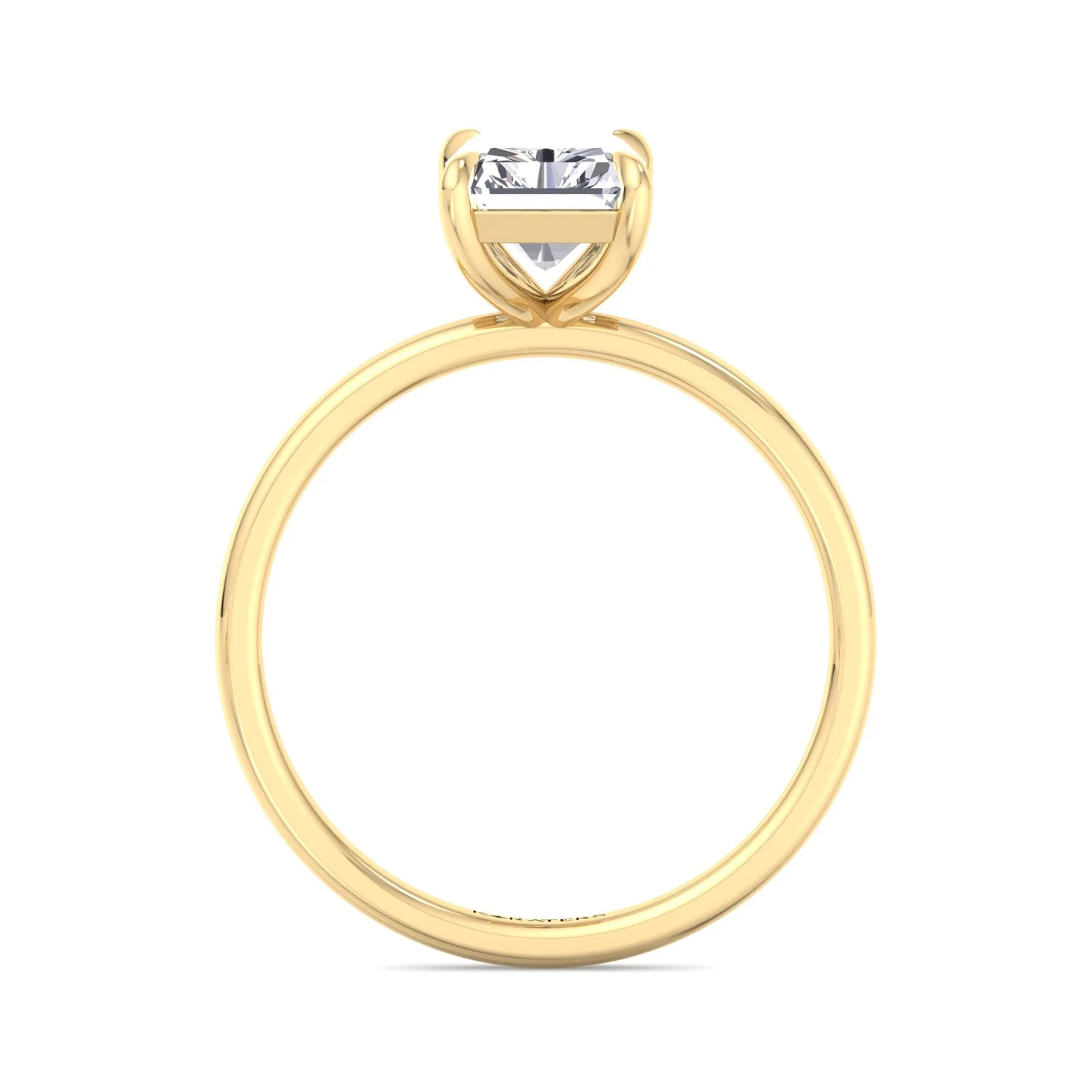 Radiant Cut Solitaire Lab Grown Diamond Claw Prong Engagement Ring - Image 9