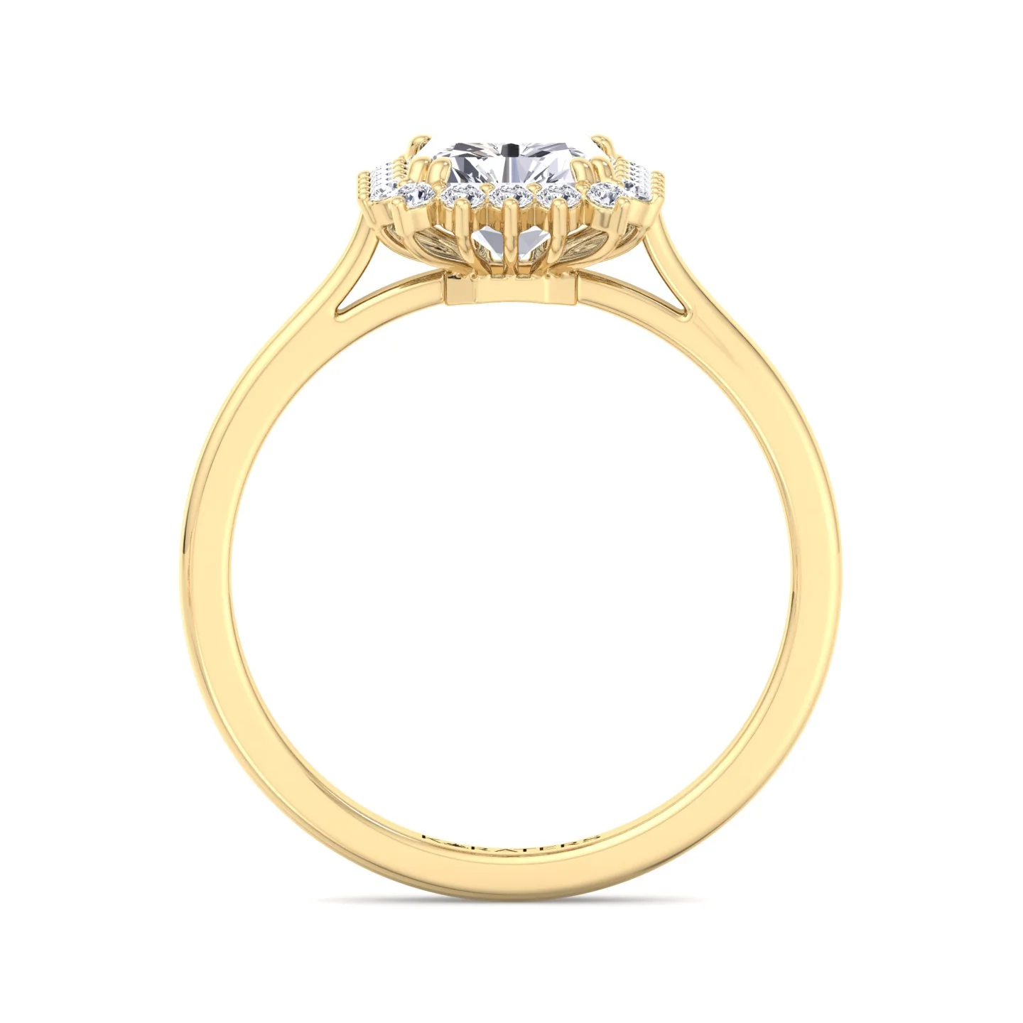 Radiant Cut Solitaire Halo Lab Grown Diamond Engagement Ring - Image 8