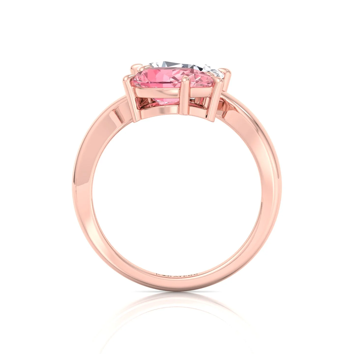 Pear Shape Bypass Ring in Fancy Pink Lab Grown Diamond - Image 14