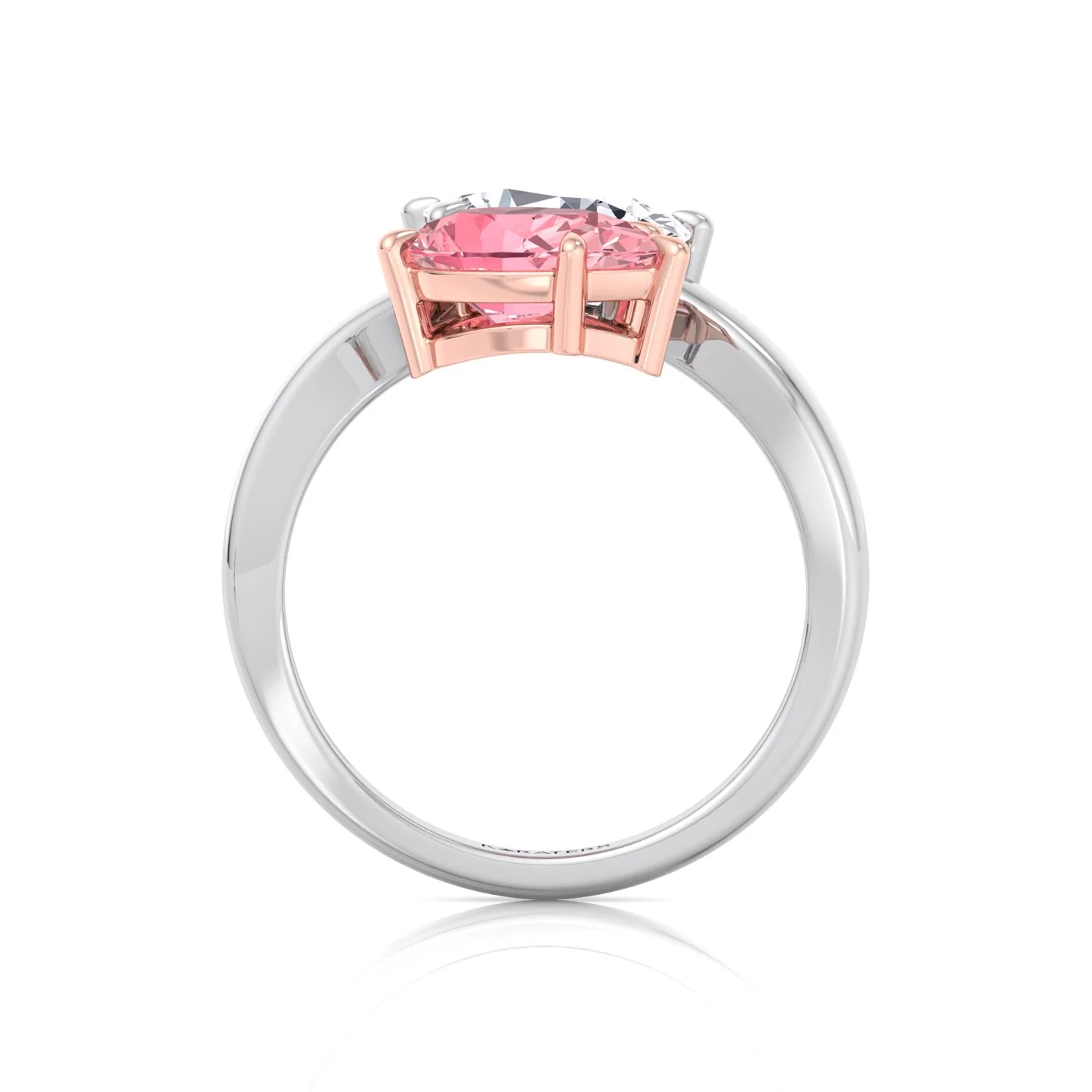 Pear Shape Bypass Ring in Fancy Pink Lab Grown Diamond - Image 4