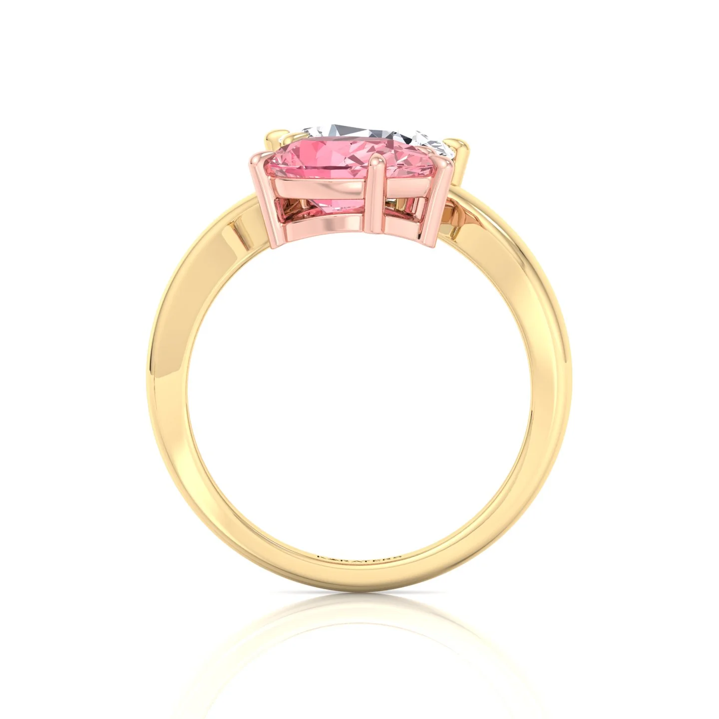 Pear Shape Bypass Ring in Fancy Pink Lab Grown Diamond - Image 9