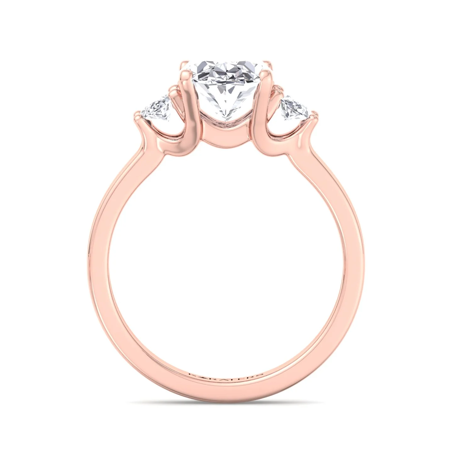 Oval Cut Lab Grown Diamond Engagement Ring with Oval Side Stones - Image 6