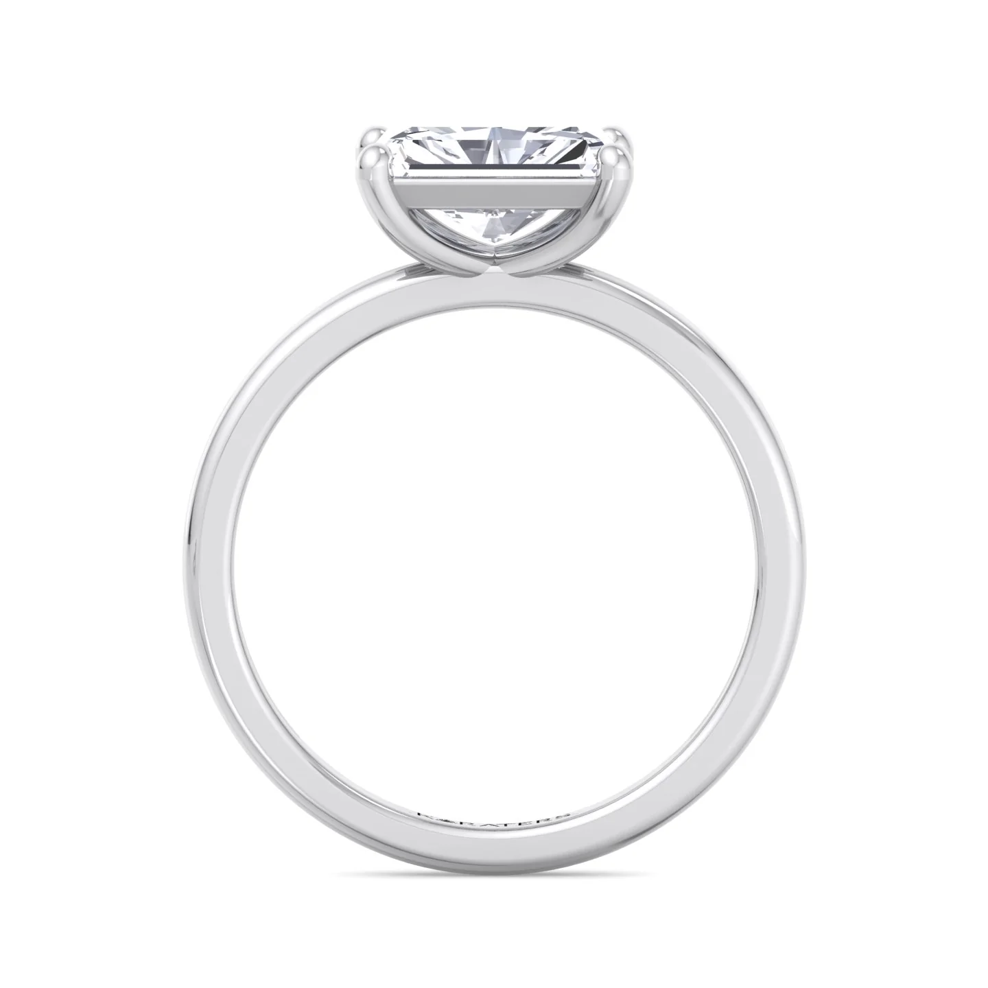 Radiant Cut Solitaire Lab Grown Diamond Engagement Ring East West - Image 3