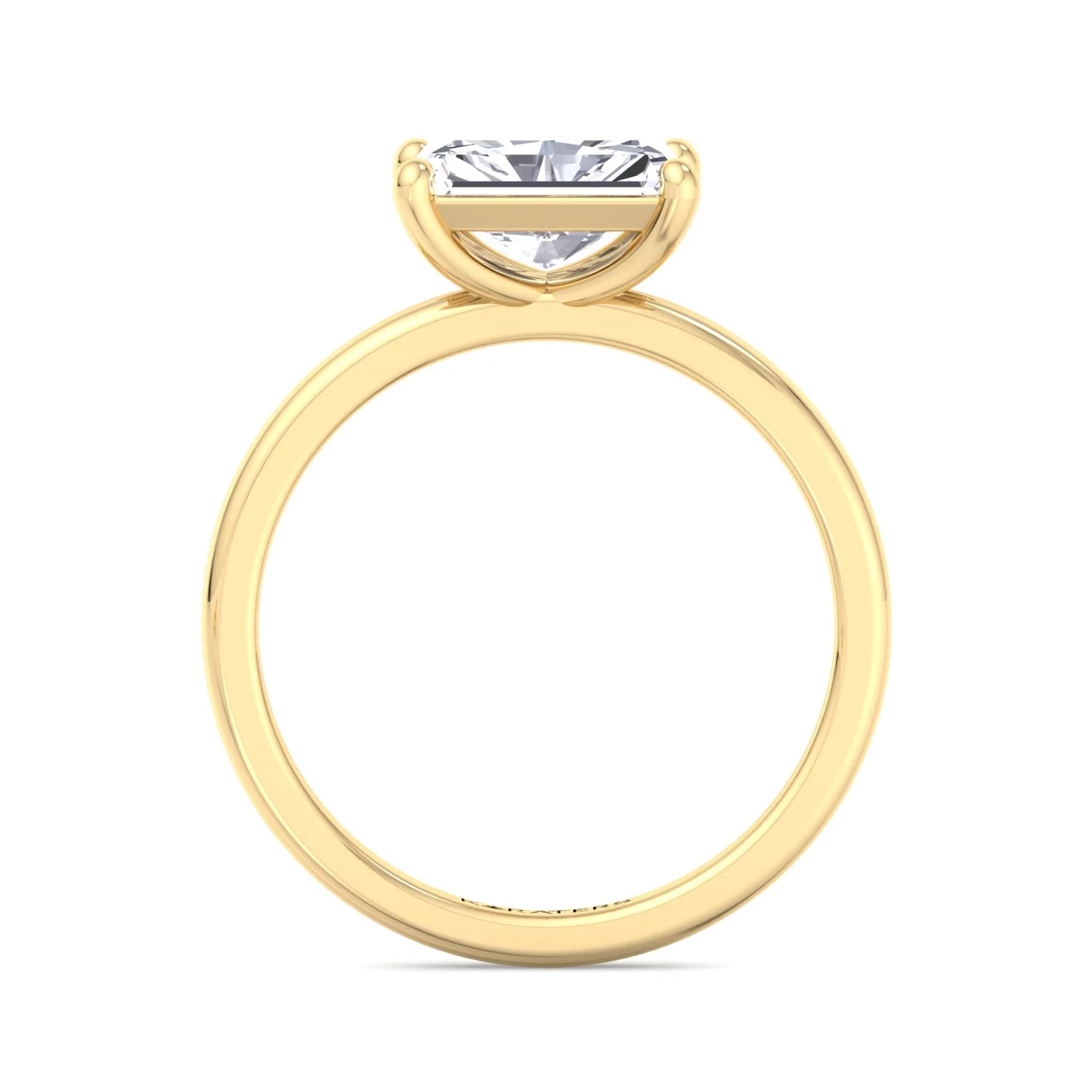 Radiant Cut Solitaire Lab Grown Diamond Engagement Ring East West - Image 6