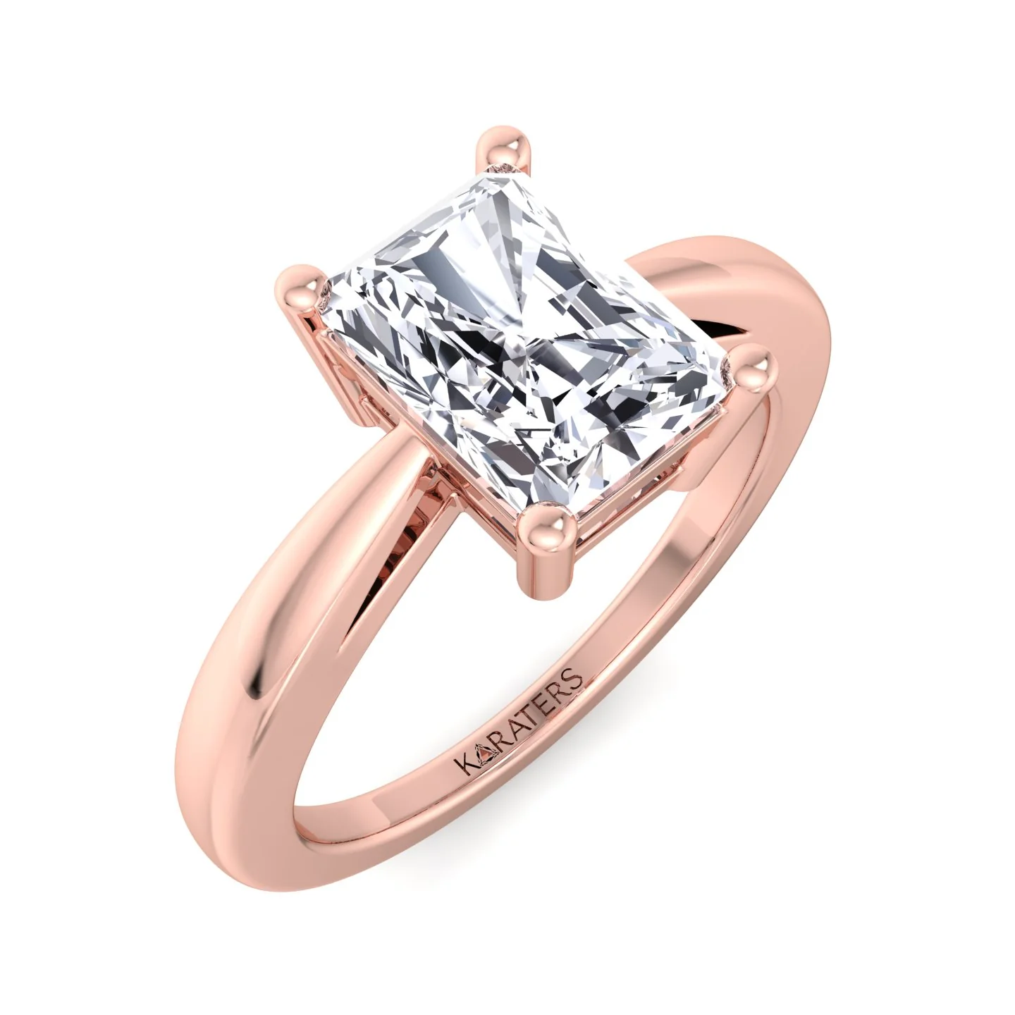 Radiant Cut Solitaire Lab Grown Diamond Engagement Ring - Image 12
