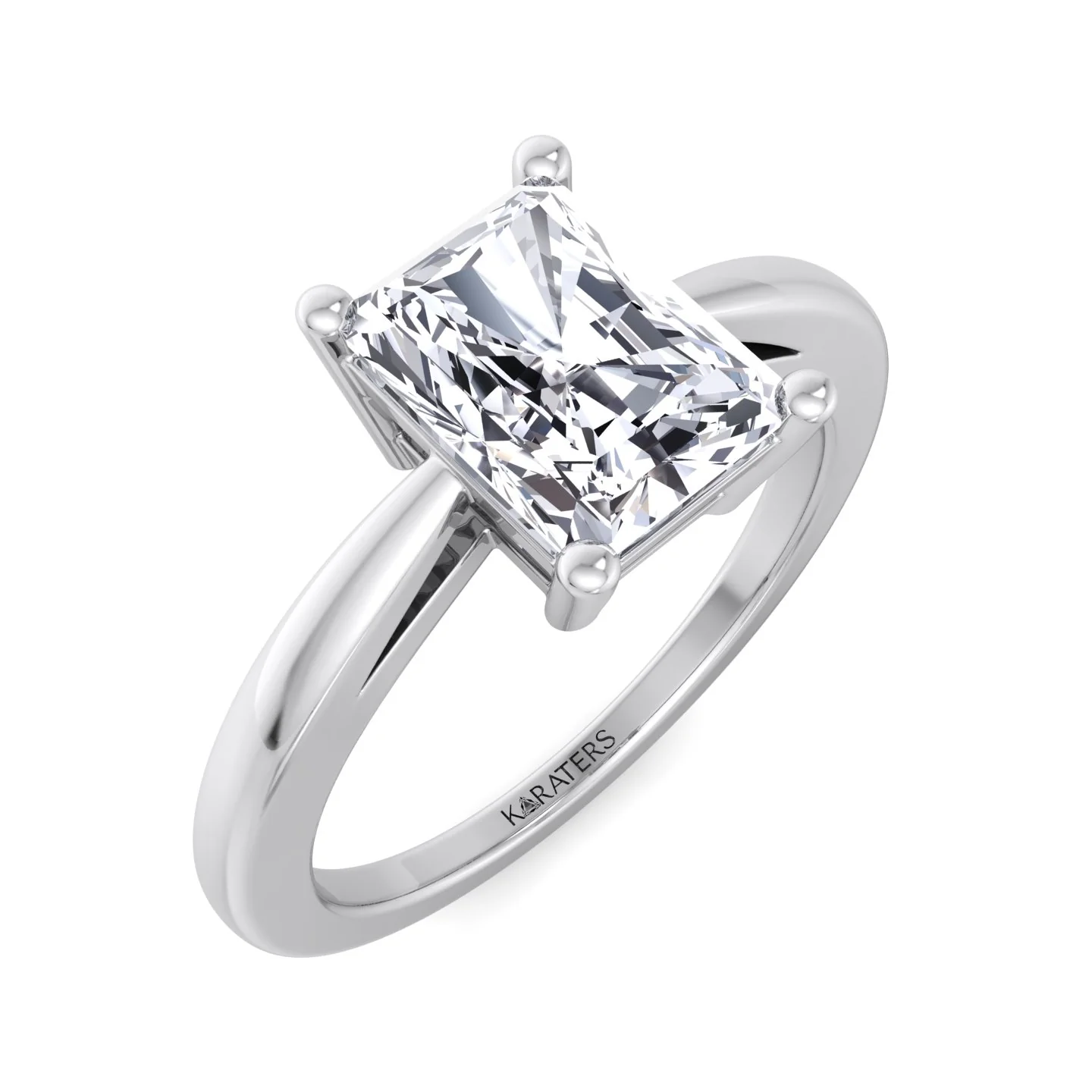 Radiant Cut Solitaire Lab Grown Diamond Engagement Ring - Image 5
