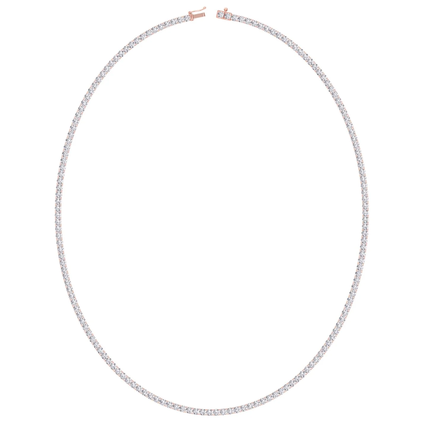 Round Cut Lab-Grown Diamond Tennis Necklace 4-Prong 18K Solid Gold - Image 10