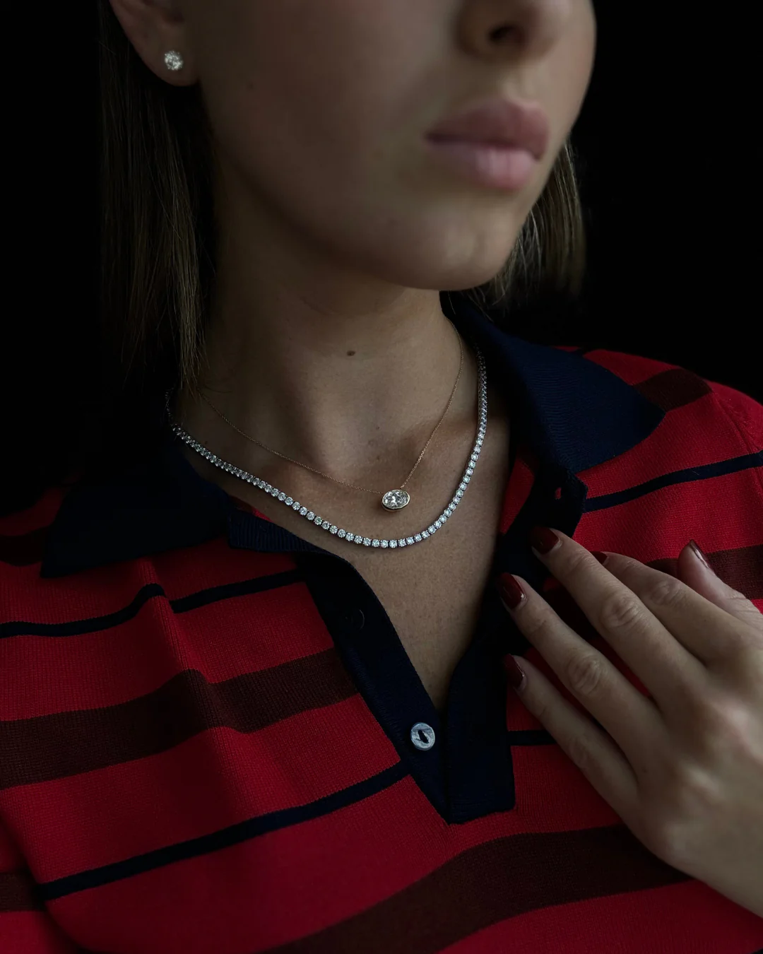 Round Cut Lab-Grown Diamond Tennis Necklace 4-Prong 18K Solid Gold - Image 4