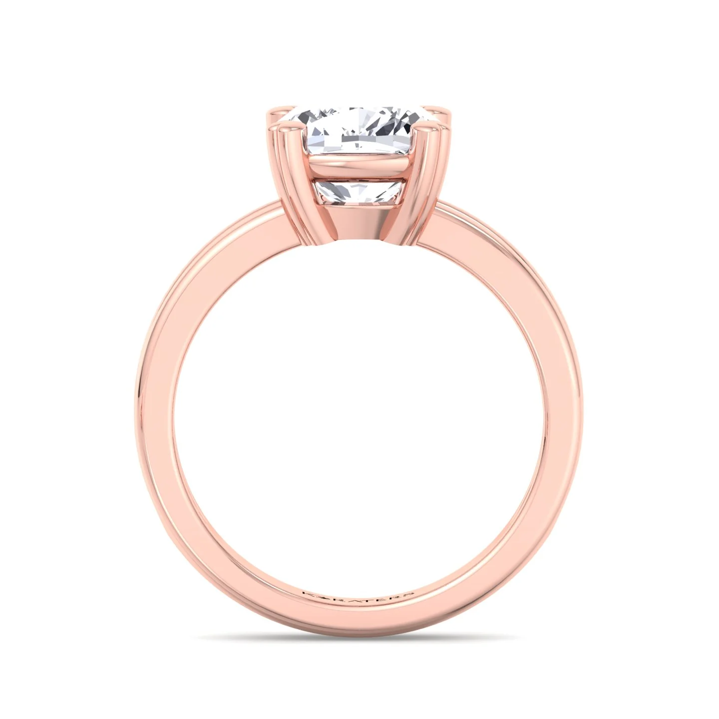 Cushion Cut Solitaire Lab Grown Diamond Engagement Ring with Double Band - Image 12