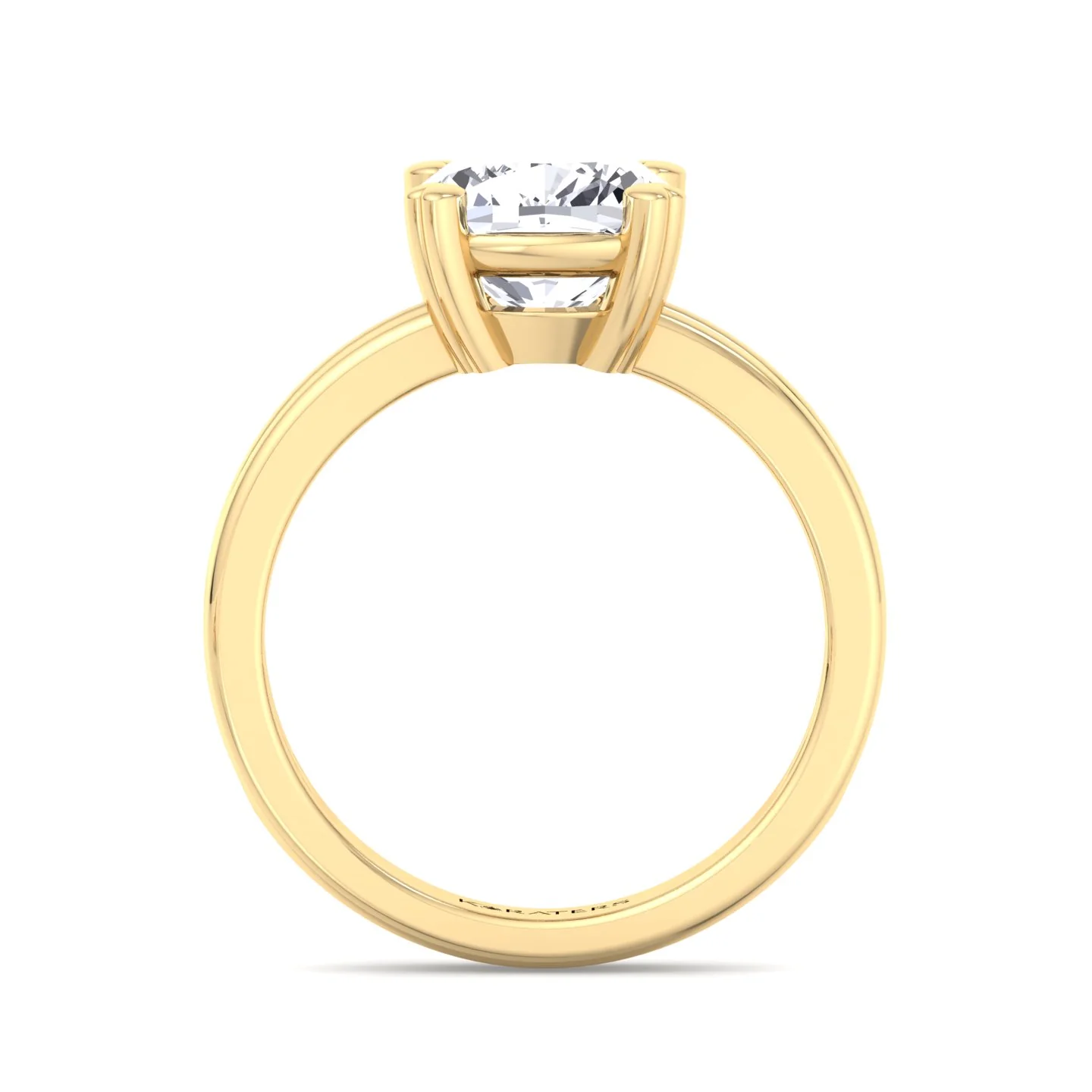 Cushion Cut Solitaire Lab Grown Diamond Engagement Ring with Double Band - Image 7