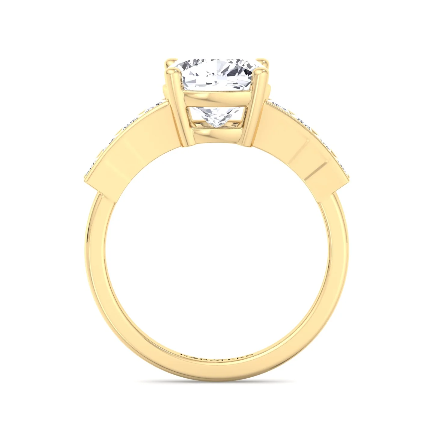 Cushion Cut Lab Grown Diamond Engagement Ring With Channel Band - Image 8
