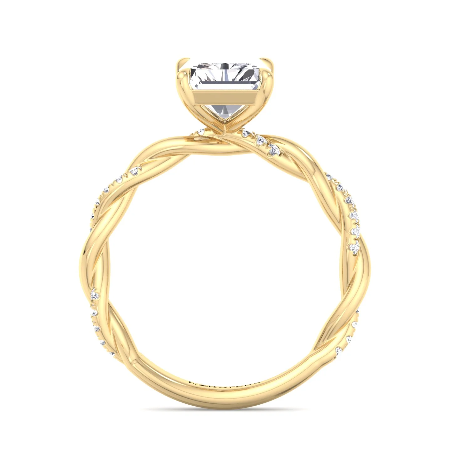 Radiant Cut Lab Grown Diamond Engagement Ring With Twist Band - Image 10