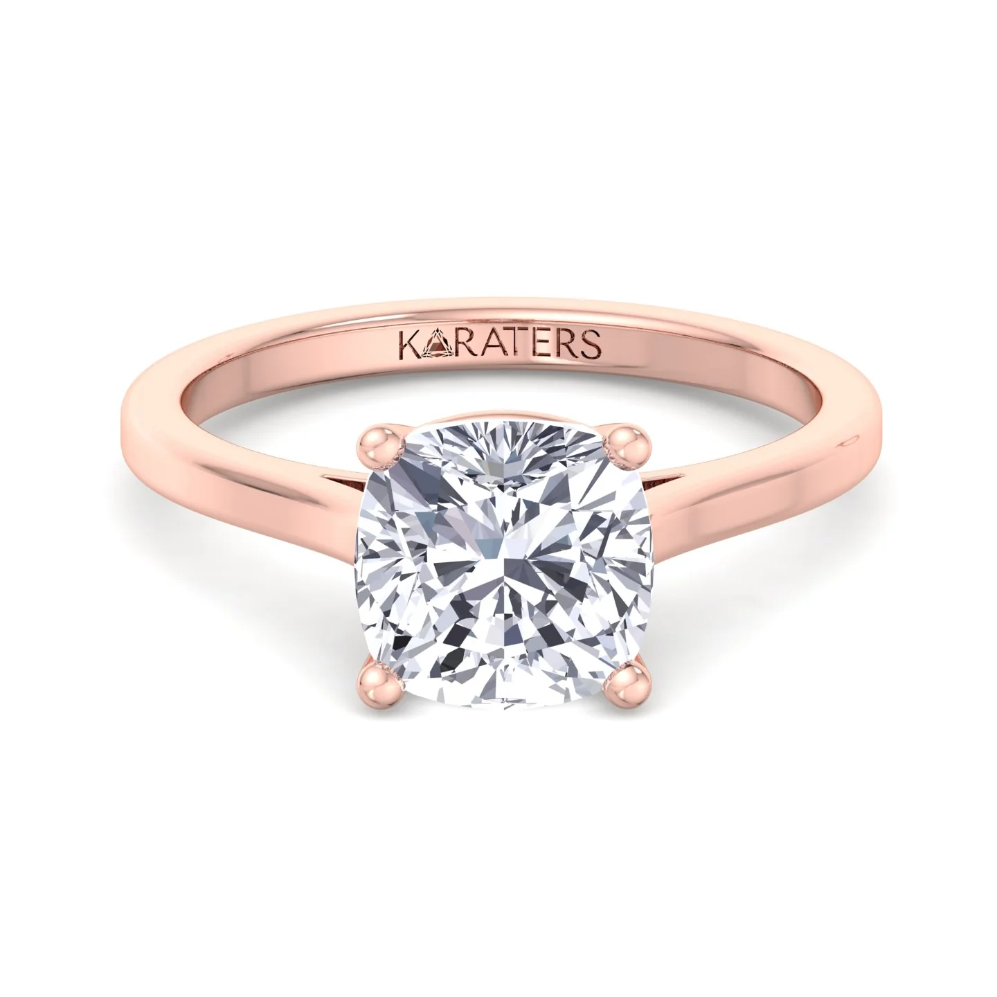 Cushion Cut Solitaire Lab Grown Diamond Engagement Ring - Image 10