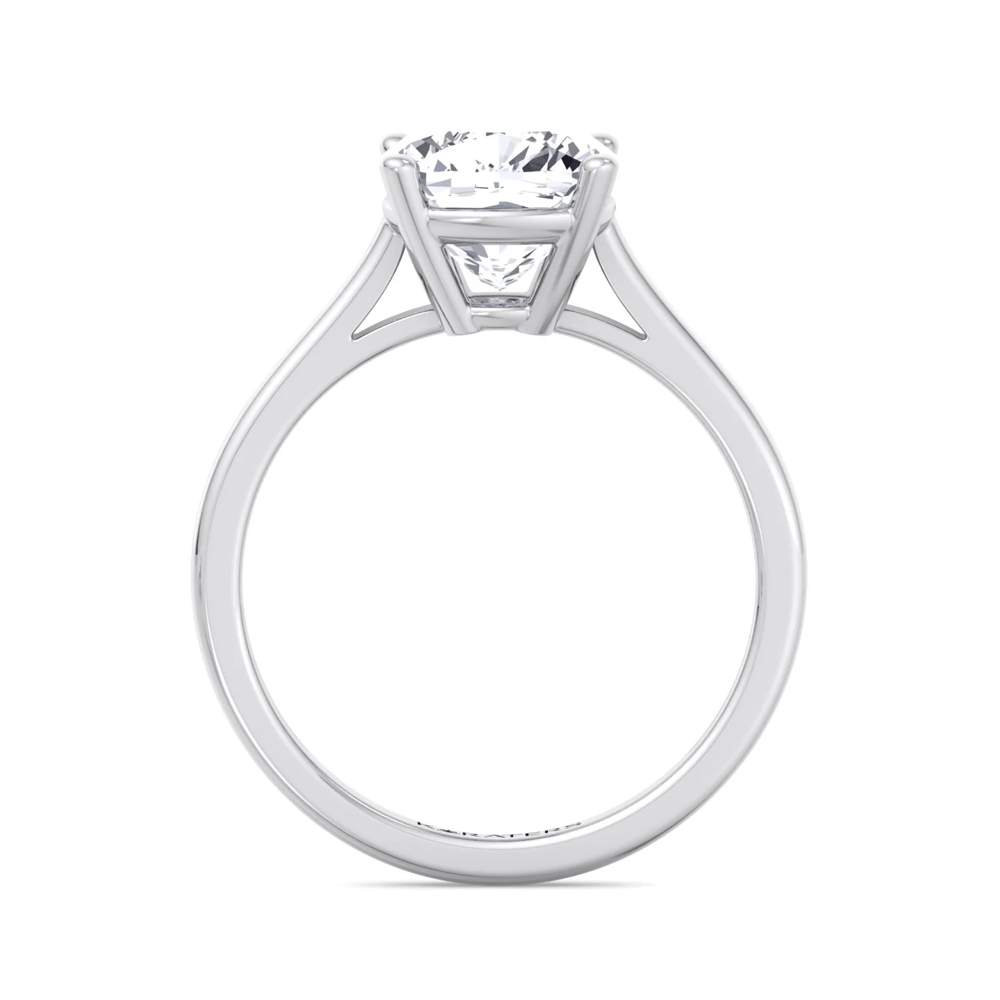 Cushion Cut Solitaire Lab Grown Diamond Engagement Ring - Image 4
