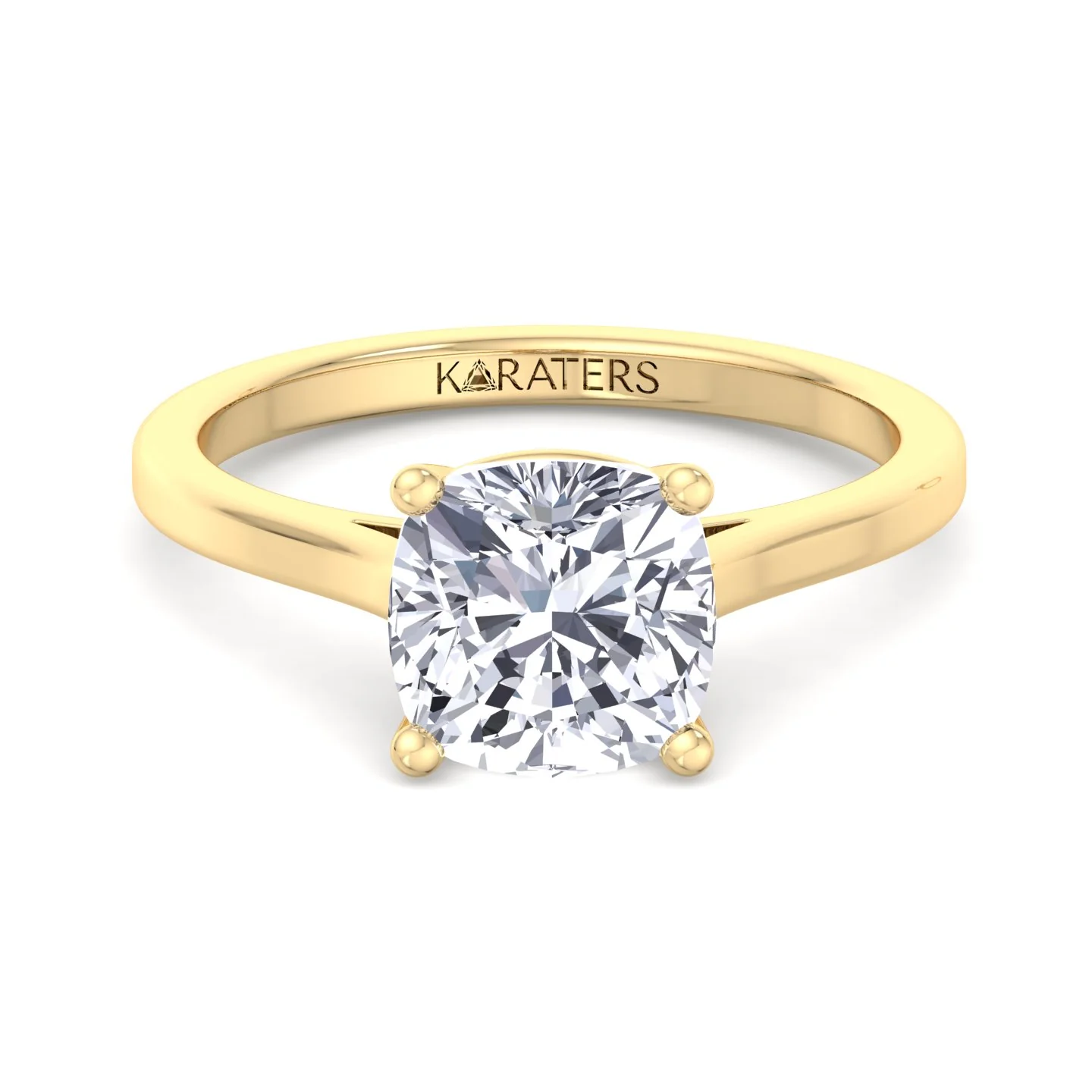 Cushion Cut Solitaire Lab Grown Diamond Engagement Ring - Image 6