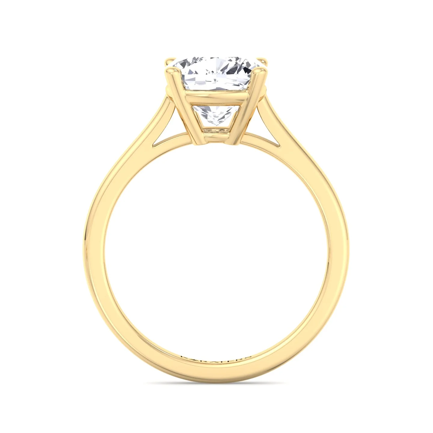 Cushion Cut Solitaire Lab Grown Diamond Engagement Ring - Image 7