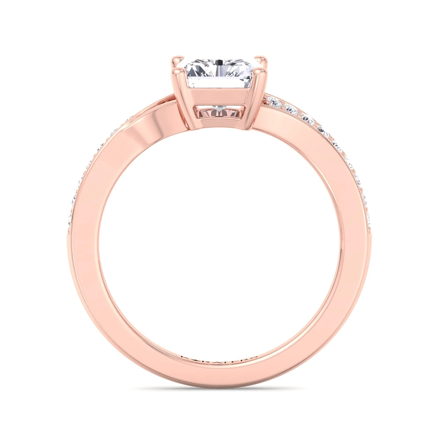 Radiant Cut Lab Grown Diamond Engagement Ring with Sidestones - Image 12