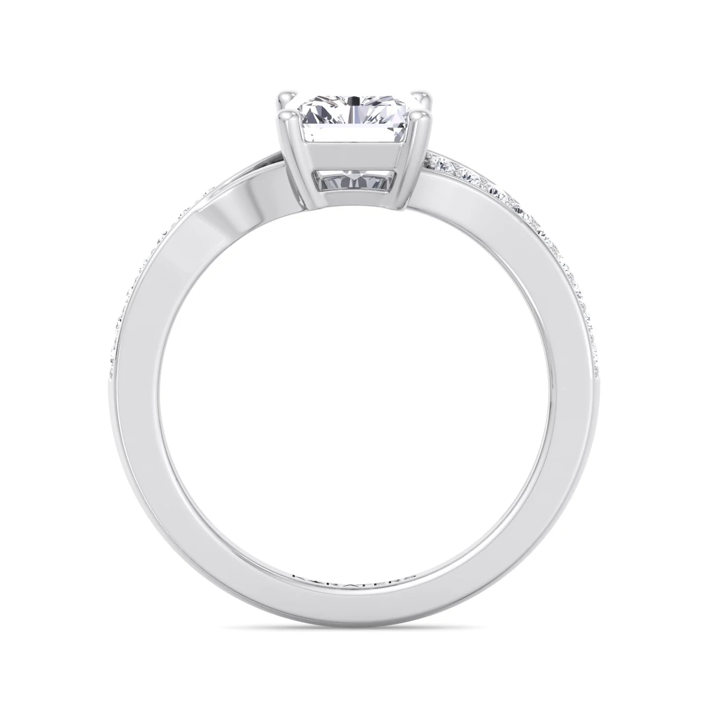 Radiant Cut Lab Grown Diamond Engagement Ring with Sidestones - Image 5