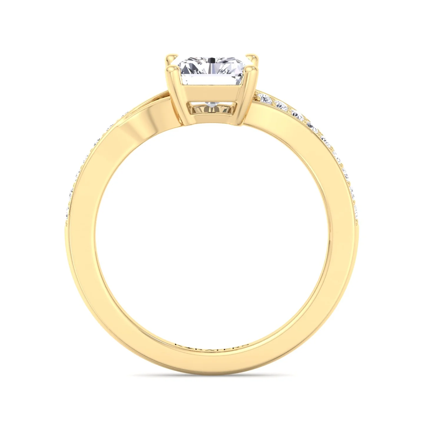 Radiant Cut Lab Grown Diamond Engagement Ring with Sidestones - Image 8