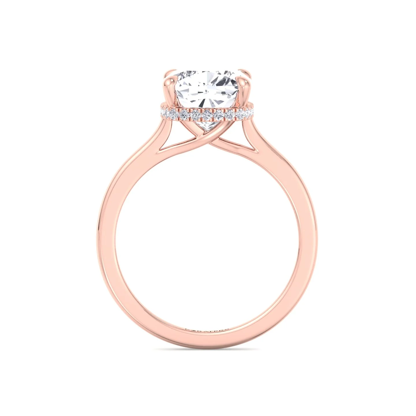 Cushion Cut Lab Grown Diamond Solitaire Engagement Ring with Hidden Halo - Image 15