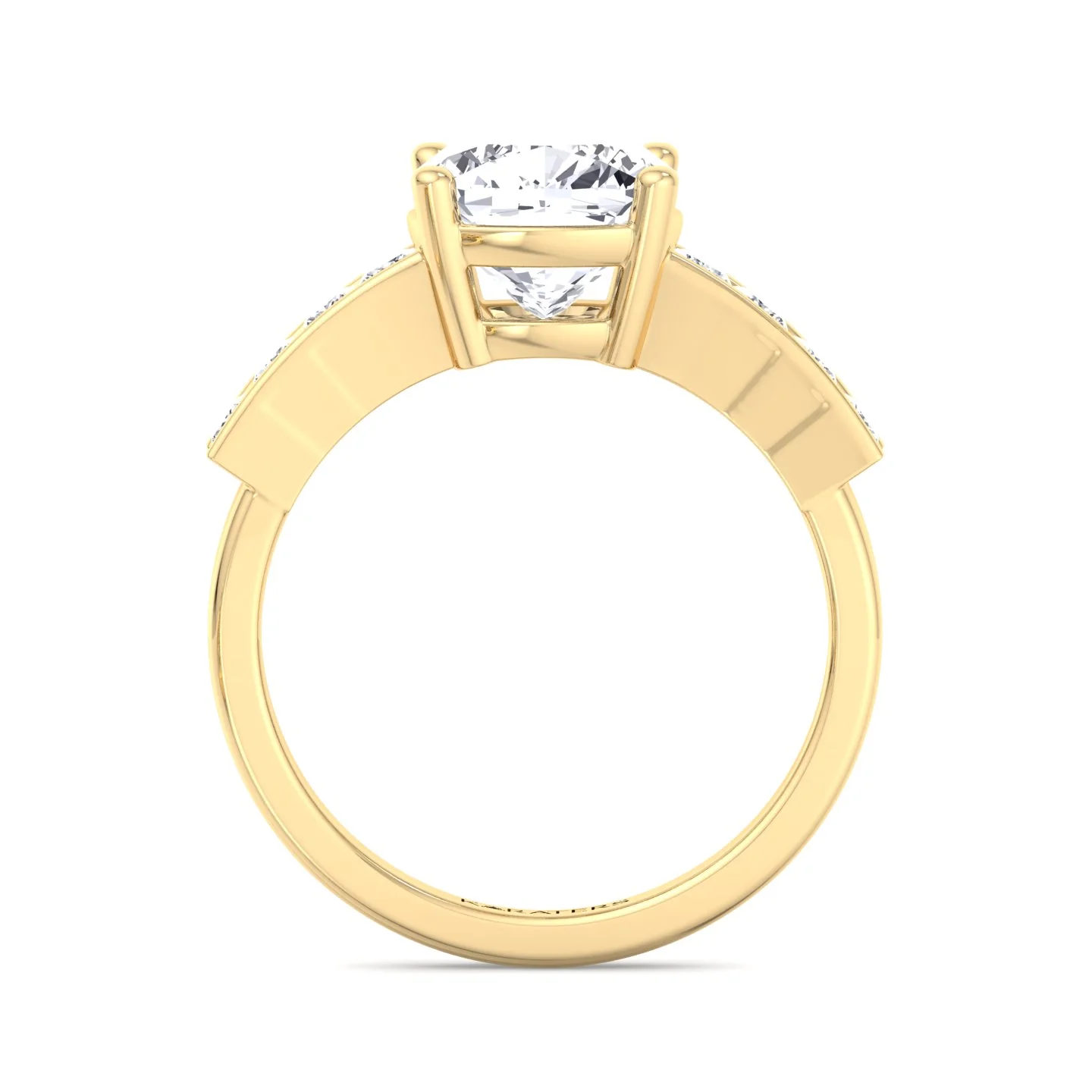 Cushion Cut Lab Grown Diamond Engagement Ring with SideStones - Image 7